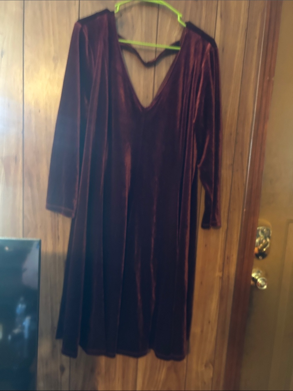 torrid Velvet V-Neck Swing Dress in Deep Burgundy